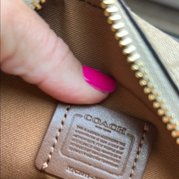 Coach Tan and Pink Crossbody Bag with Watermelon Accents - Picture 3 of 6